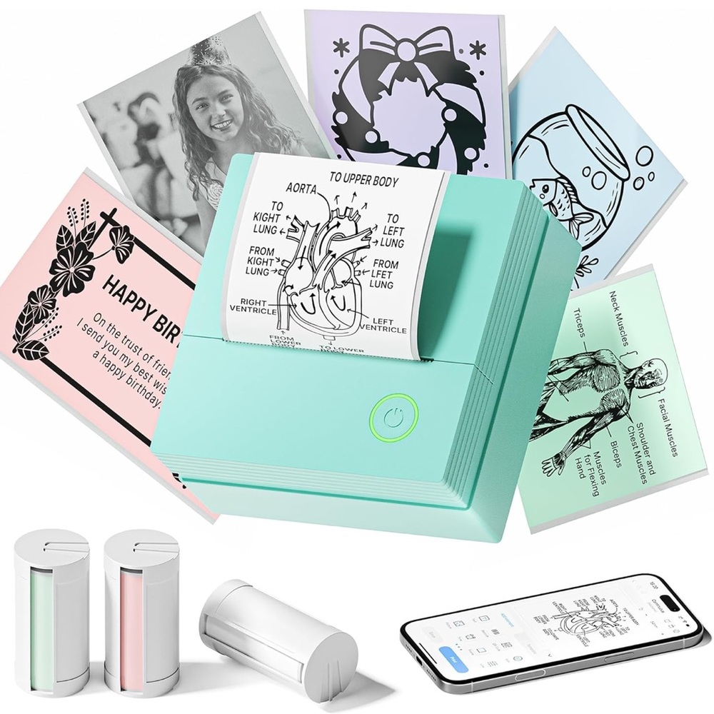 Mint Green Portable Mini Printer